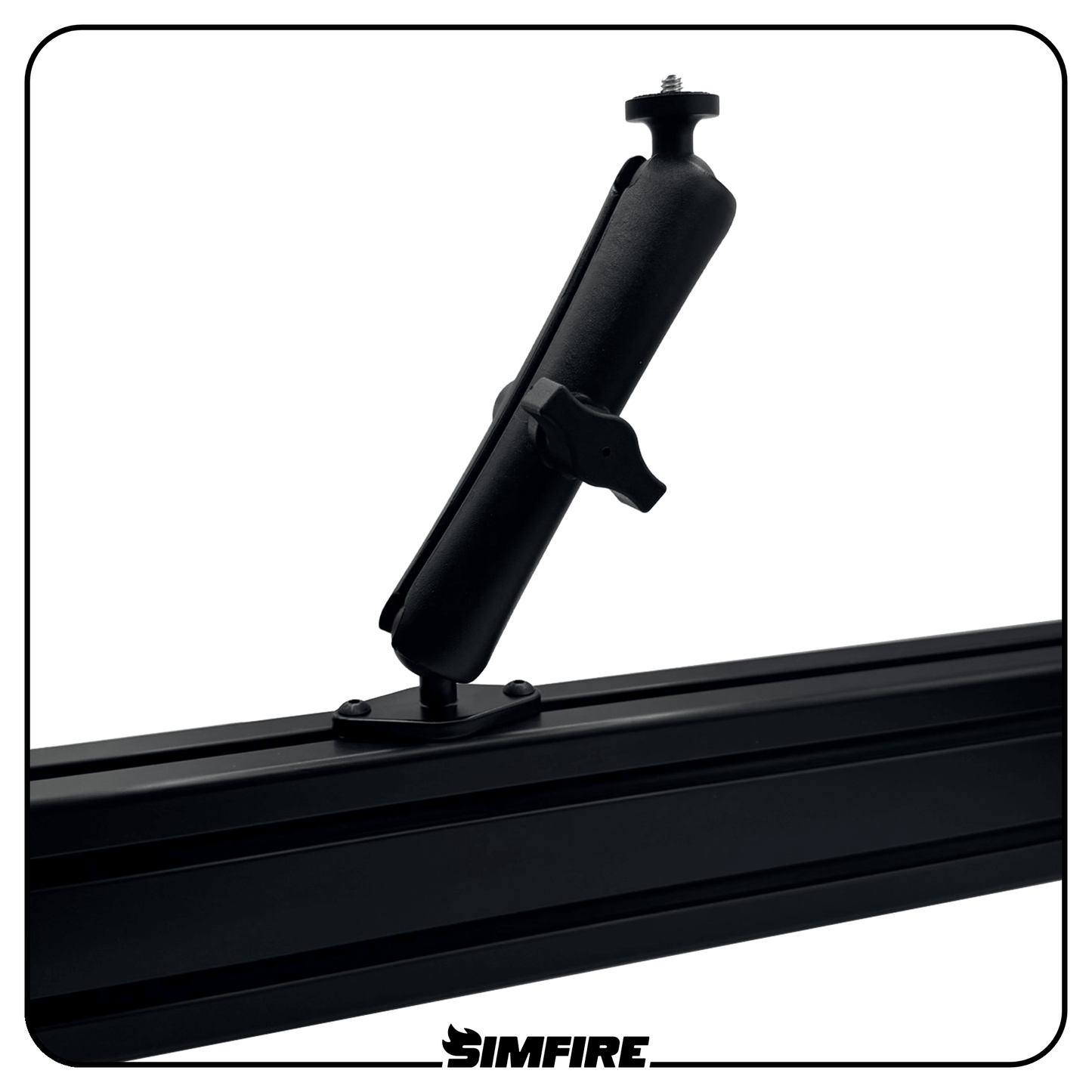 Fully adjustable aluminium 1/4 inch mounting arm for positioning sim racing accessories