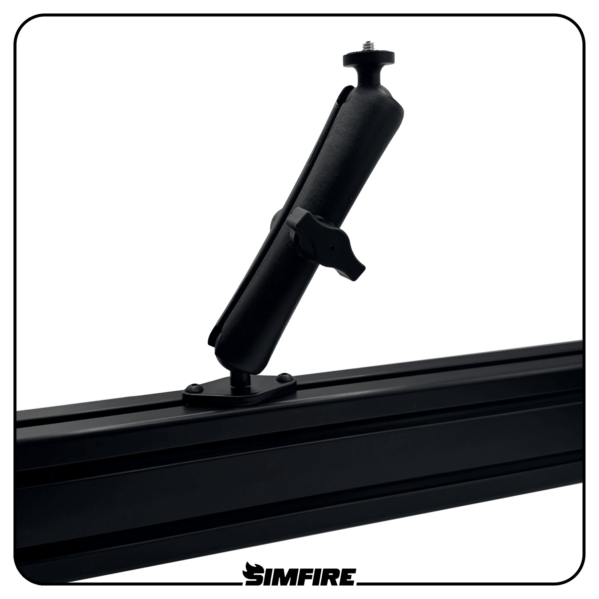 Fully adjustable aluminium 1/4 inch mounting arm for positioning sim racing accessories