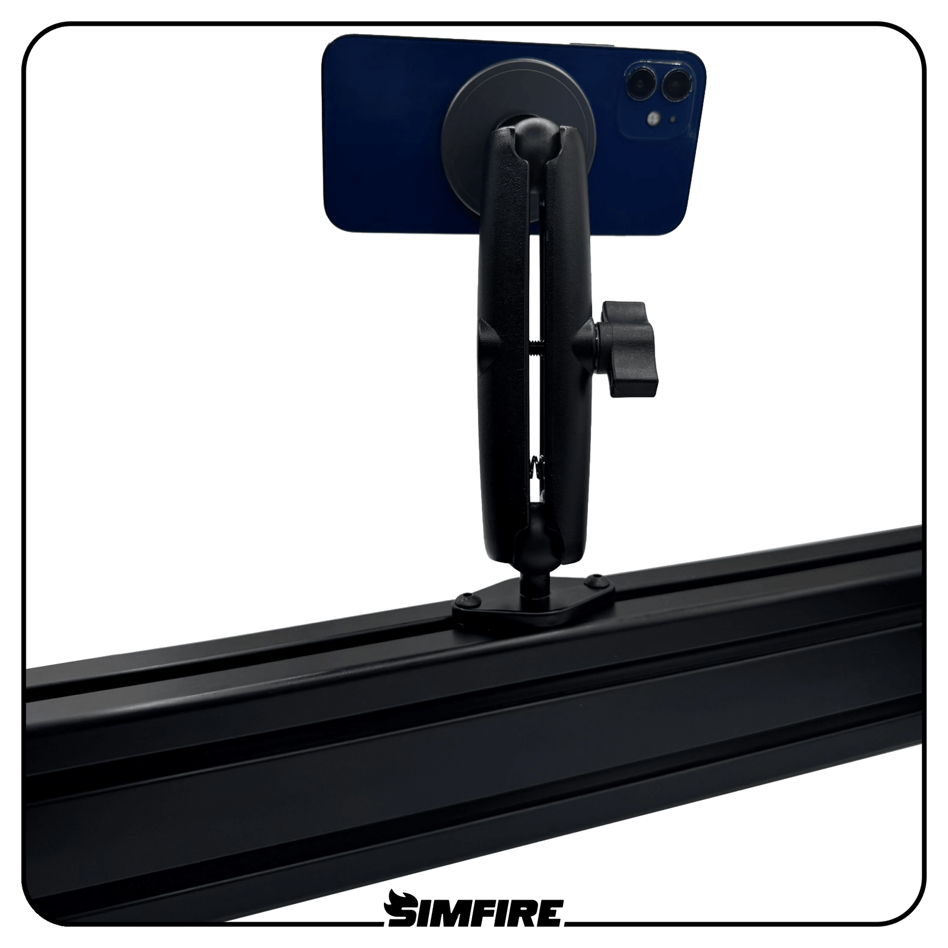 Adjustable MagSafe phone holder for sim racing telemetry and dashboards
