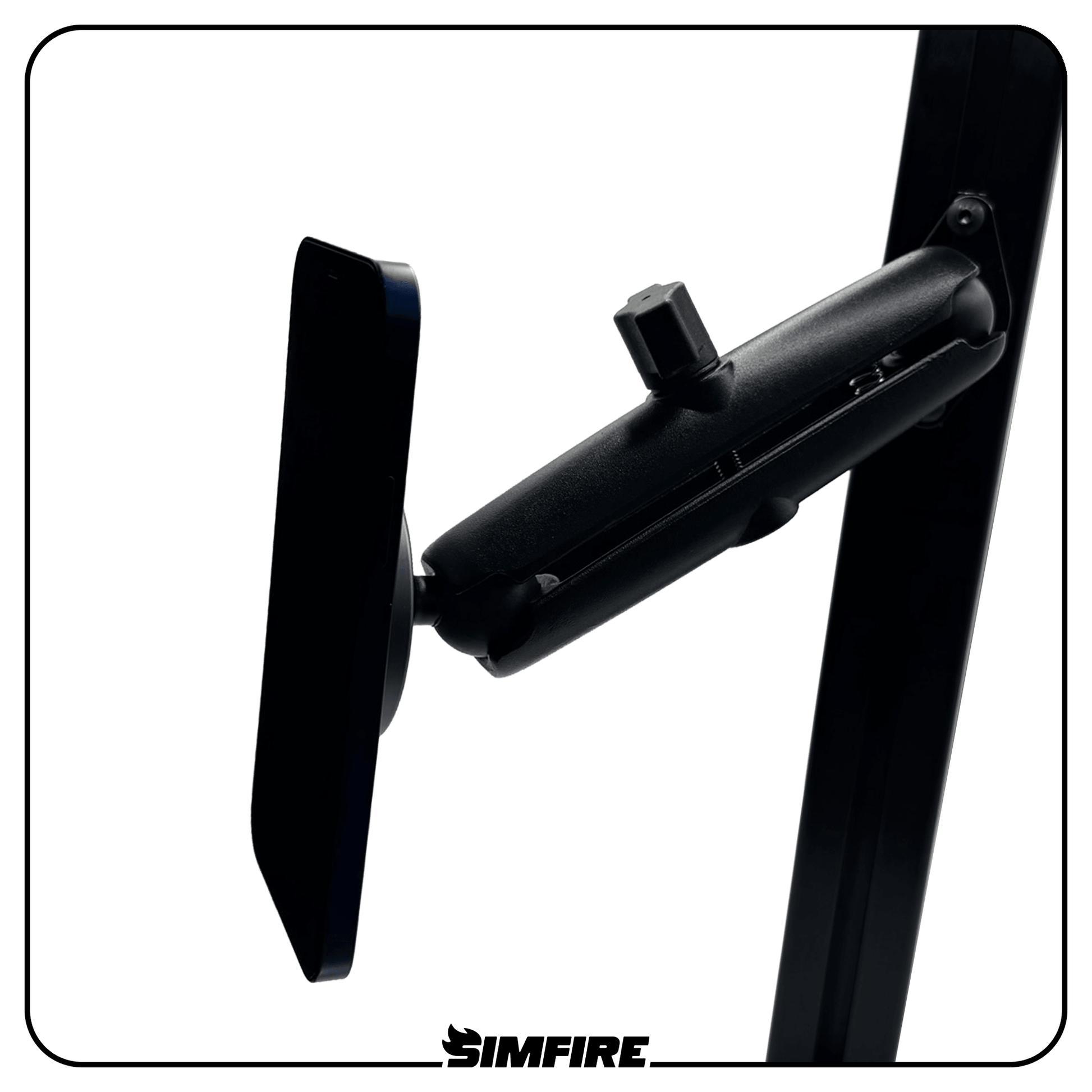 phone mounted to simfire magsafe phone mount