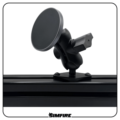 SIMFIRE AXIS MagSafe compatible phone mount for sim racing rigs