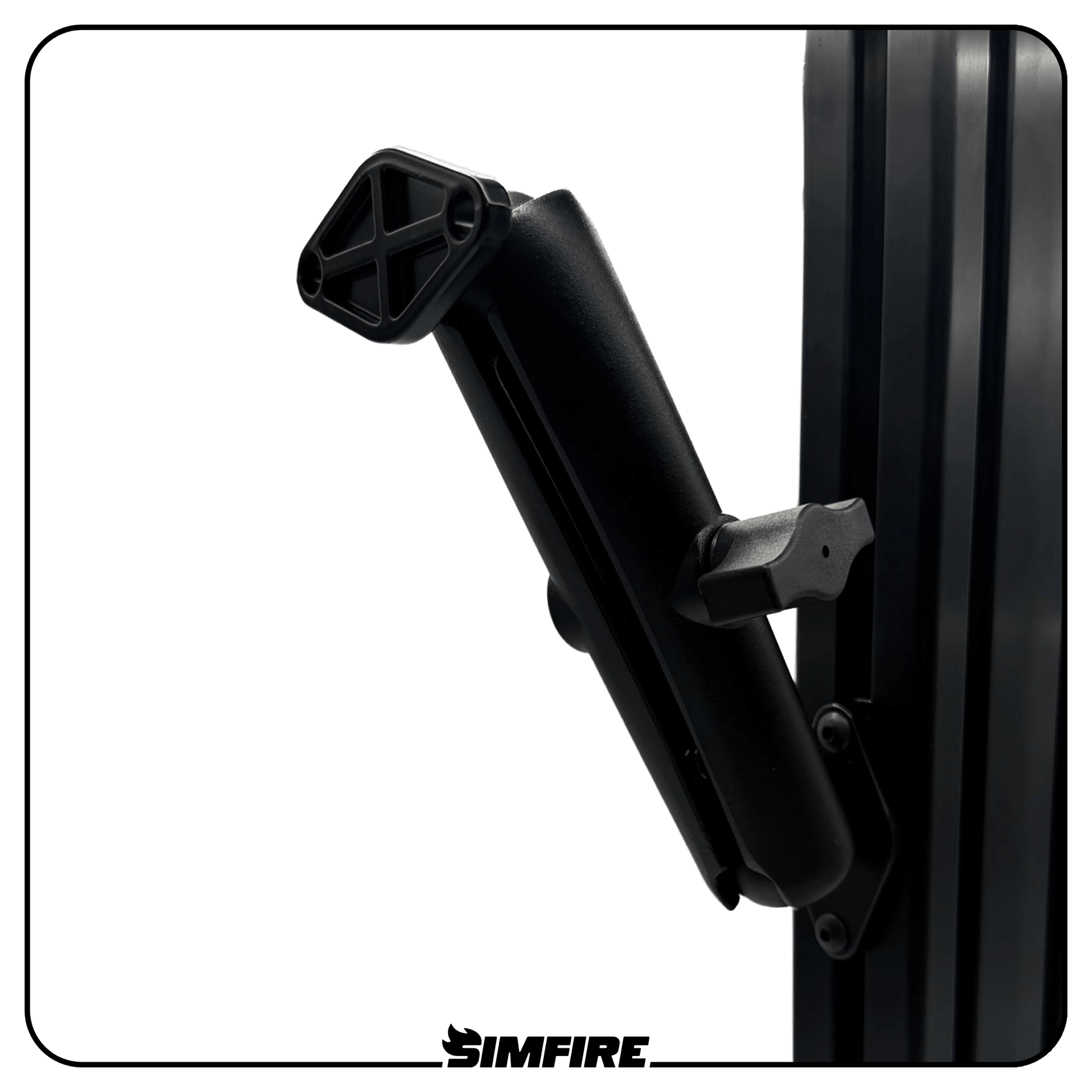 Aluminium sim racing mounting arm with M5 mounting hardware and T-nuts