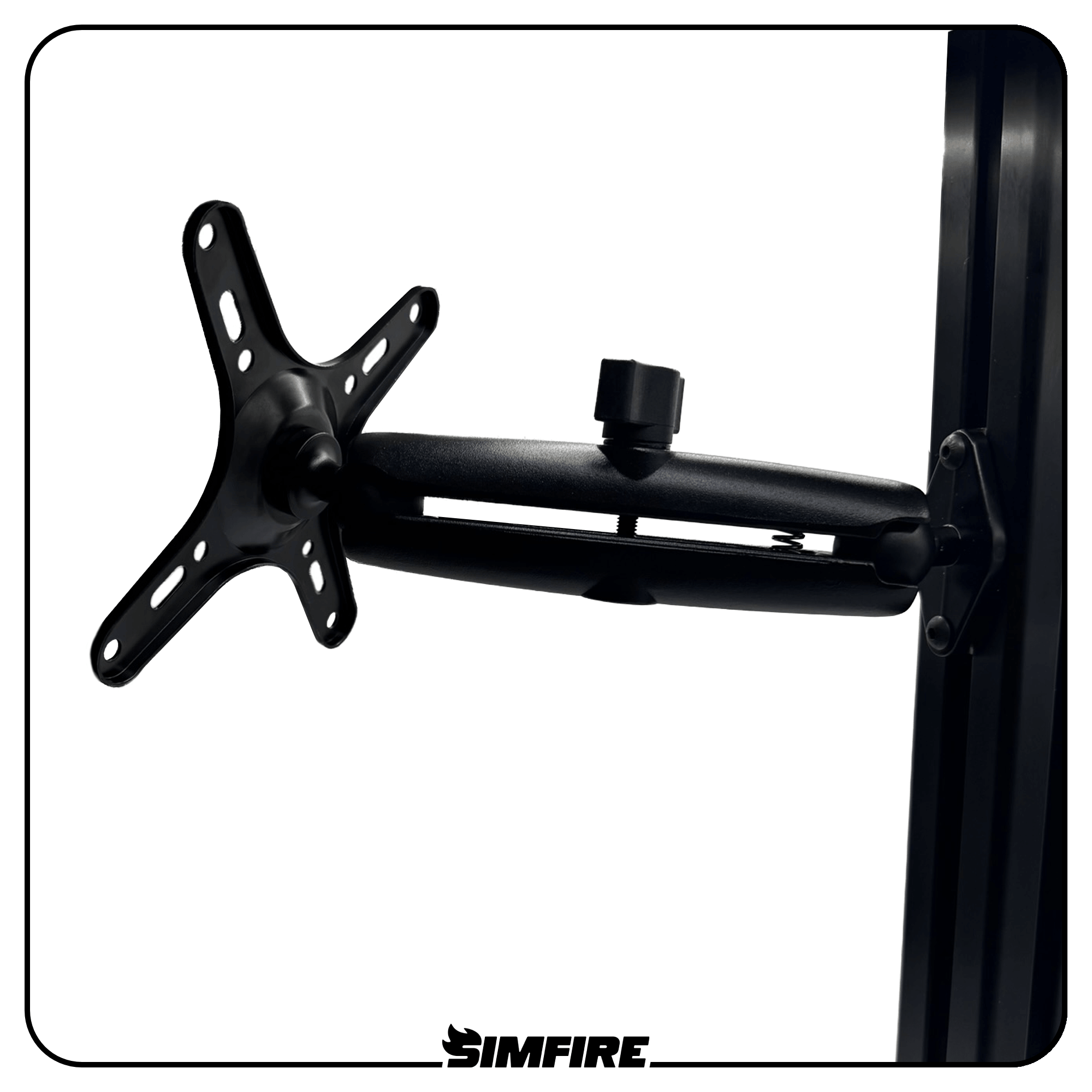VESA mount attached to an aluminium profile sim racing rig