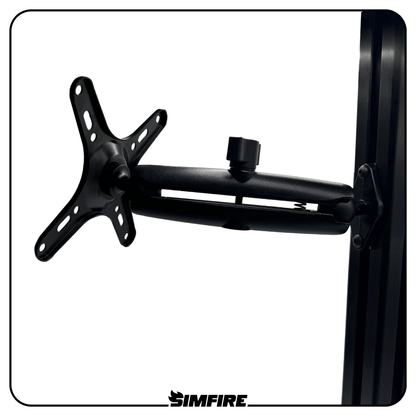 VESA mount attached to an aluminium profile sim racing rig