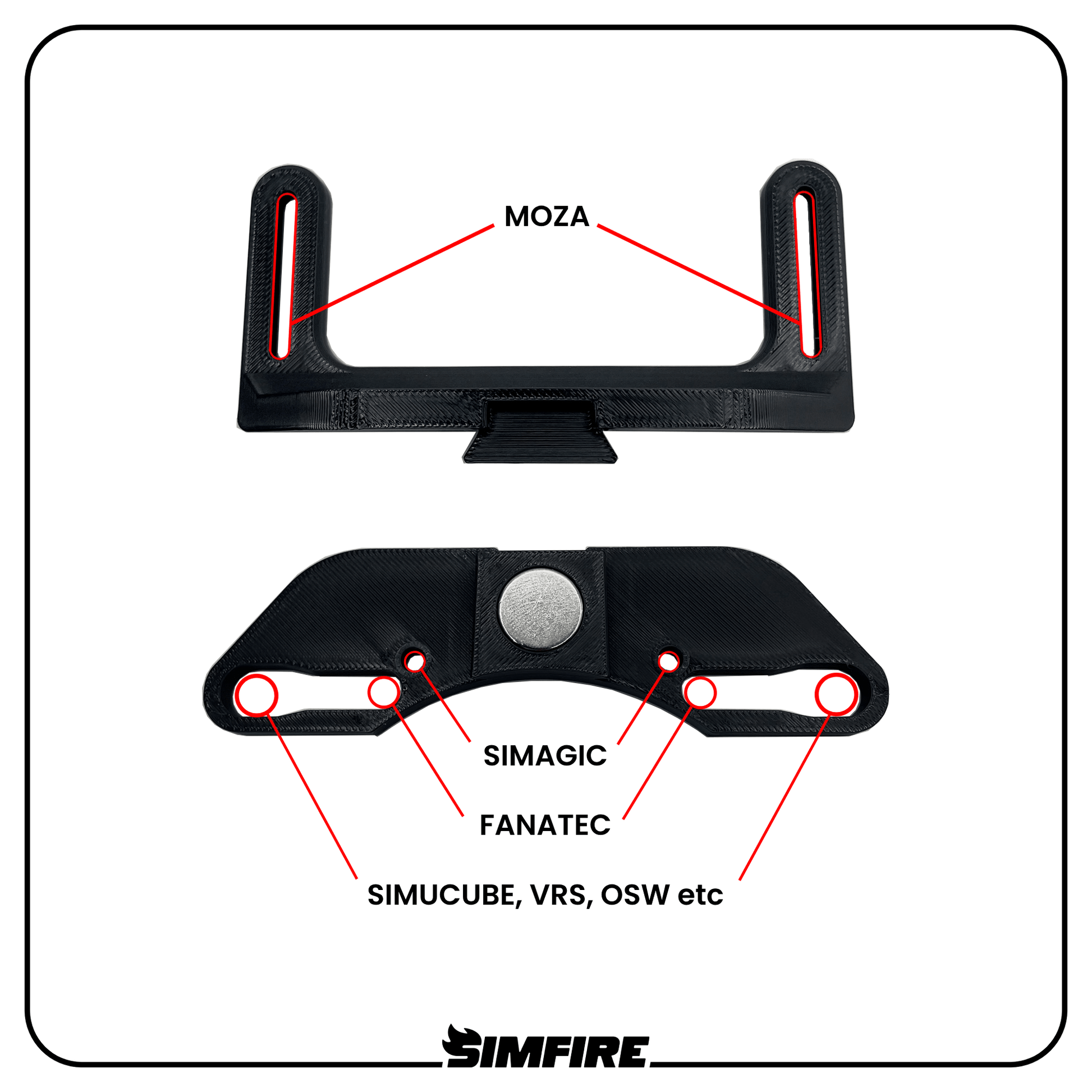 Magnetic DDU mount compatible with Fanatec Simagic Simucube and Moza wheelbases