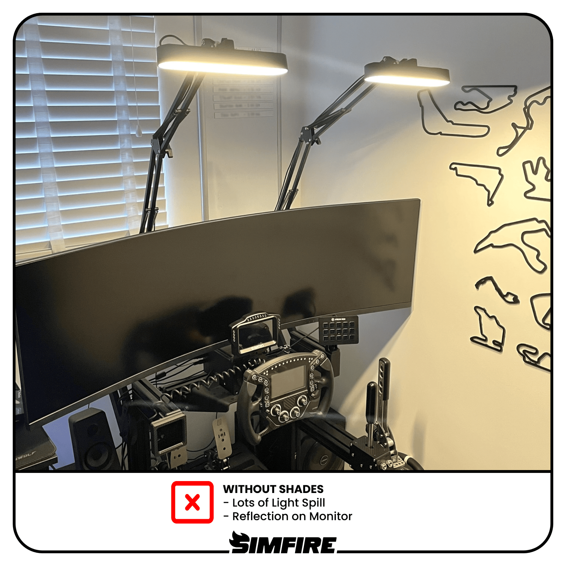 Reduce monitor reflections from ambient light bars