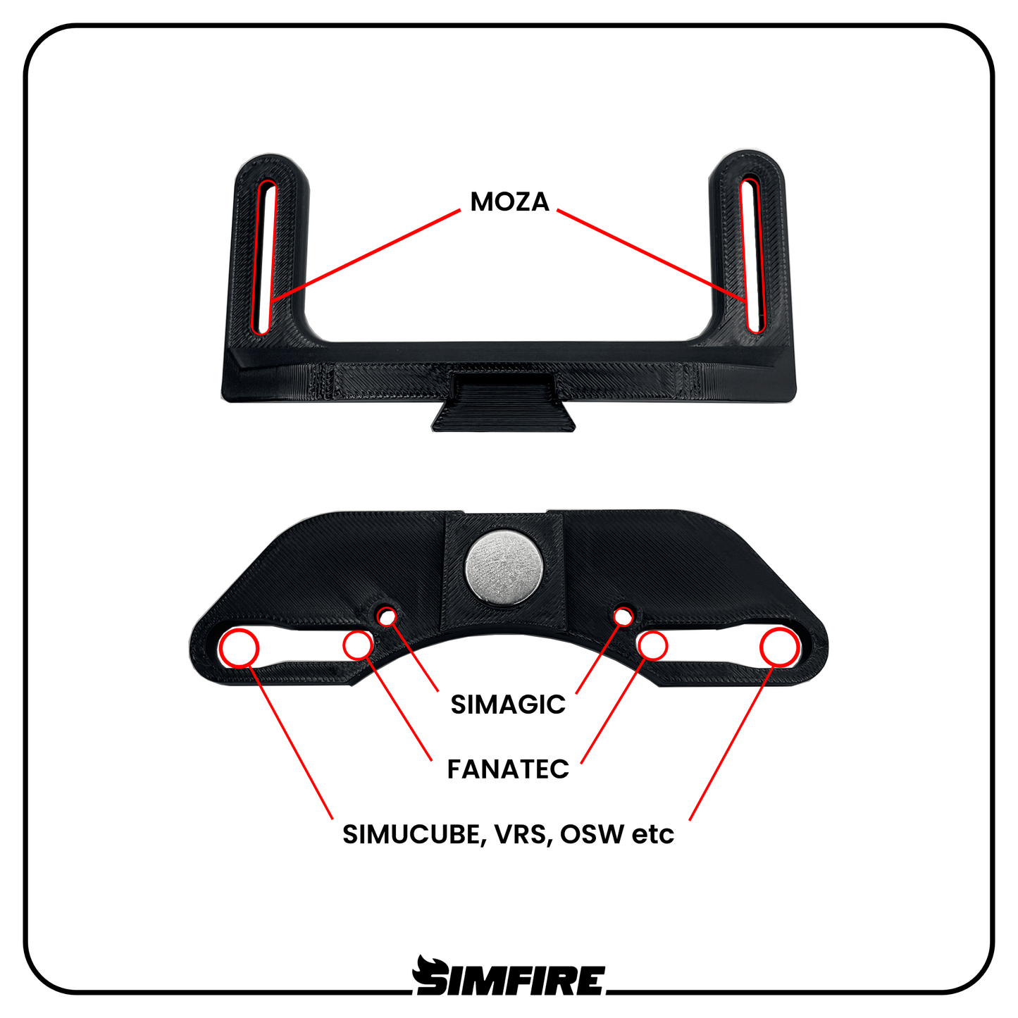 wheelbase compatibility for magnetic sim racing phone mount