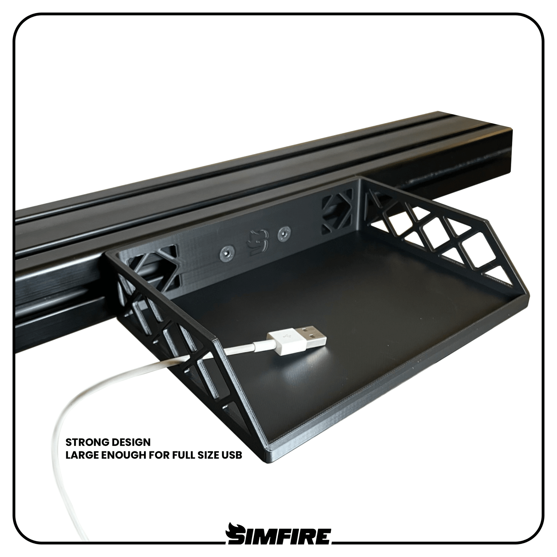 storage shelf with charging cable